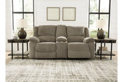 Draycoll Pewter Reclining Loveseat with Console - 7650594 - Vega Furniture