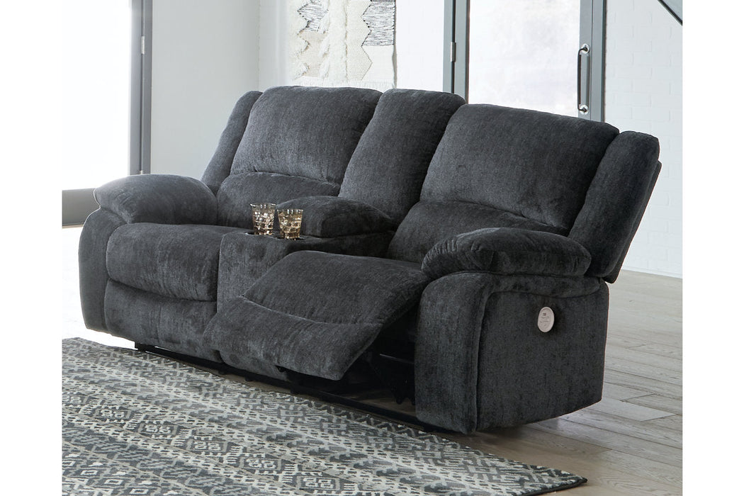 Draycoll Slate Power Reclining Loveseat with Console - 7650496 - Vega Furniture