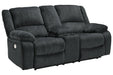 Draycoll Slate Power Reclining Loveseat with Console - 7650496 - Vega Furniture