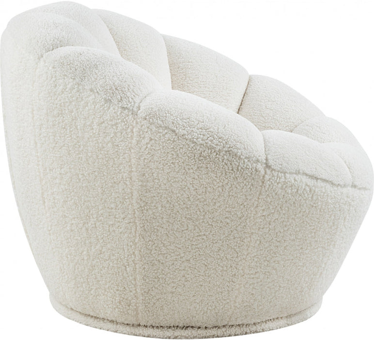 Dream White Faux Sheepskin Fur Accent Chair - 514Fur - Vega Furniture