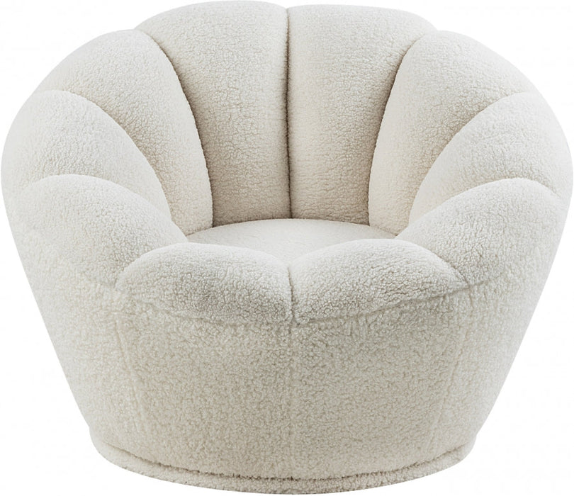 Dream White Faux Sheepskin Fur Accent Chair - 514Fur - Vega Furniture