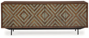 Dreggan Brown/Gold Finish Accent Cabinet - A4000577 - Vega Furniture