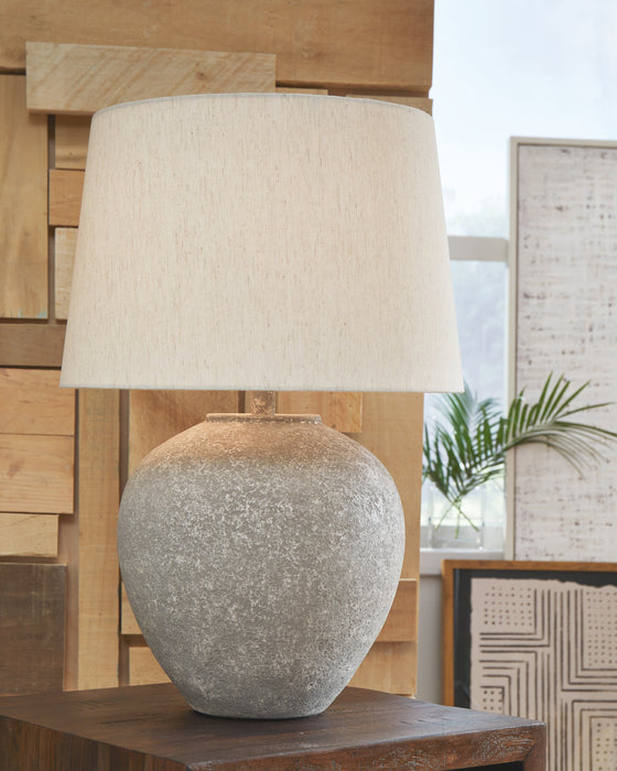 Dreward Distressed Gray Table Lamp - L235694 - Vega Furniture