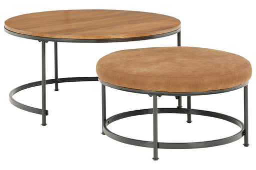 Drezmoore Light Brown/Black Nesting Coffee Table, Set of 2 - T163-22 - Vega Furniture