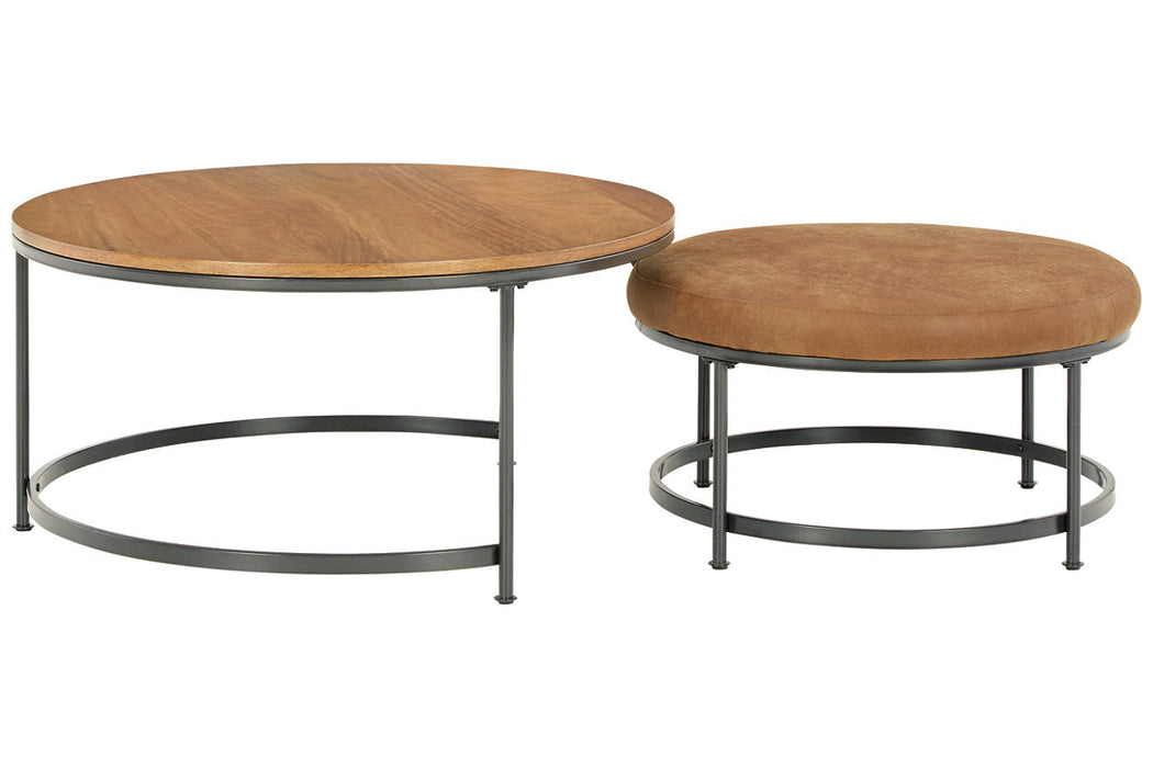 Drezmoore Light Brown/Black Nesting Coffee Table, Set of 2 - T163-22 - Vega Furniture
