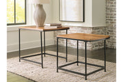 Drezmoore Light Brown/Black Nesting End Table, Set of 2 - T163-16 - Vega Furniture