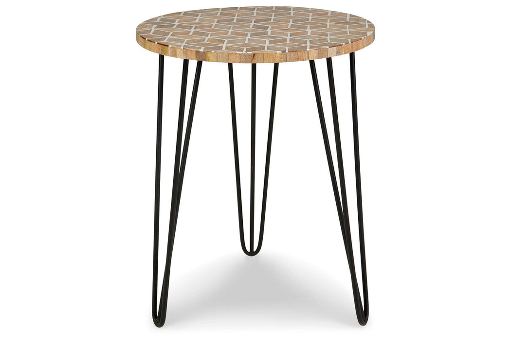 Drovelett White/Light Brown Accent Table - A4000527 - Vega Furniture