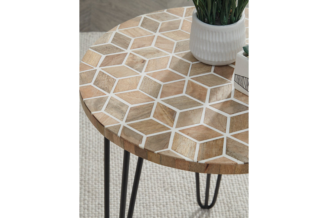 Drovelett White/Light Brown Accent Table - A4000527 - Vega Furniture