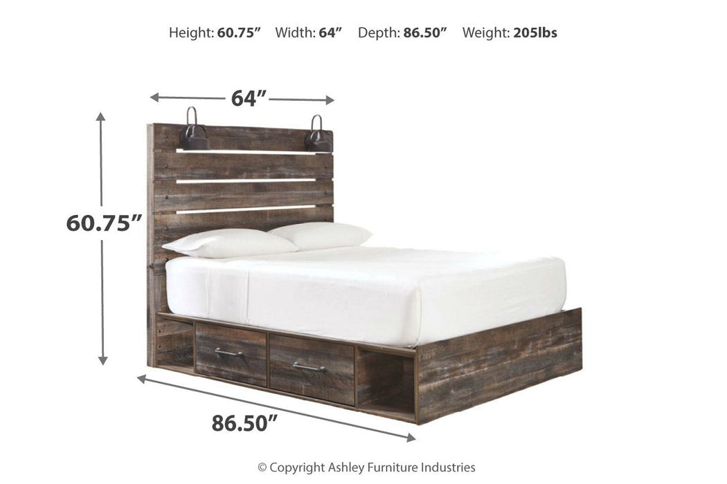 Drystan Multi Queen Panel Bed with 2 Storage Drawers - SET | B100-13 | B211-54 | B211-57 | B211-160 - Vega Furniture