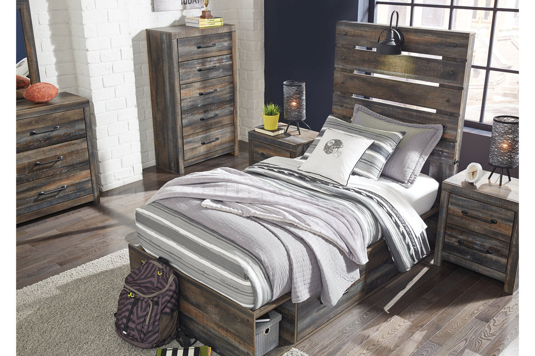 Drystan Multi Twin Panel Bed with 2 Storage Drawers - SET | B100-11 | B211-150 | B211-52 | B211-53 - Vega Furniture