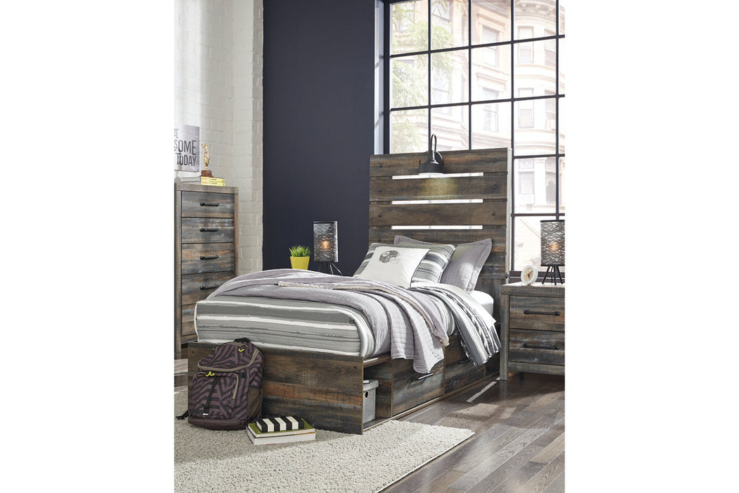 Drystan Multi Twin Panel Bed with 4 Storage Drawers - SET | B100-11 | B211-50(2) | B211-52 | B211-53 - Vega Furniture