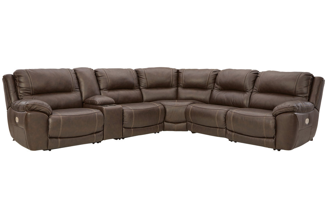 Dunleith Chocolate 6-Piece Power Reclining Sectional - SET | U7160431 | U7160446 | U7160457 | U7160458 | U7160462 | U7160477 - Vega Furniture