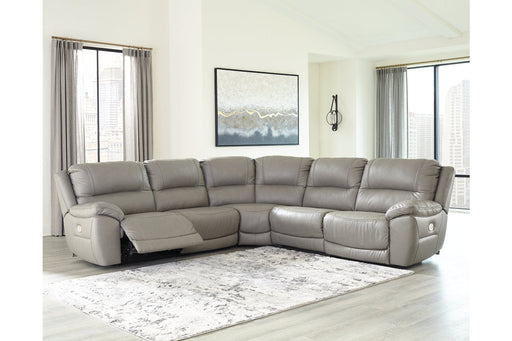 Dunleith Gray 5-Piece Power Reclining Sectional - SET | U7160546(2) | U7160558 | U7160562 | U7160577 - Vega Furniture