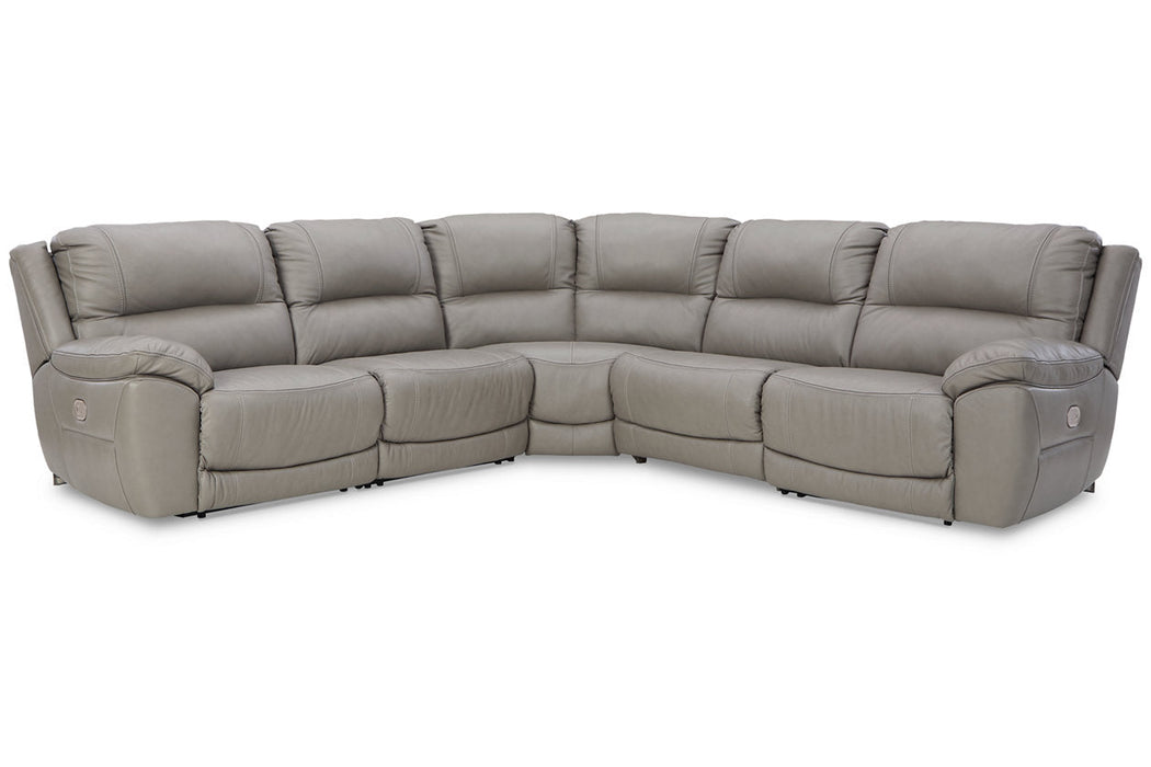 Dunleith Gray 5-Piece Power Reclining Sectional - SET | U7160546(2) | U7160558 | U7160562 | U7160577 - Vega Furniture