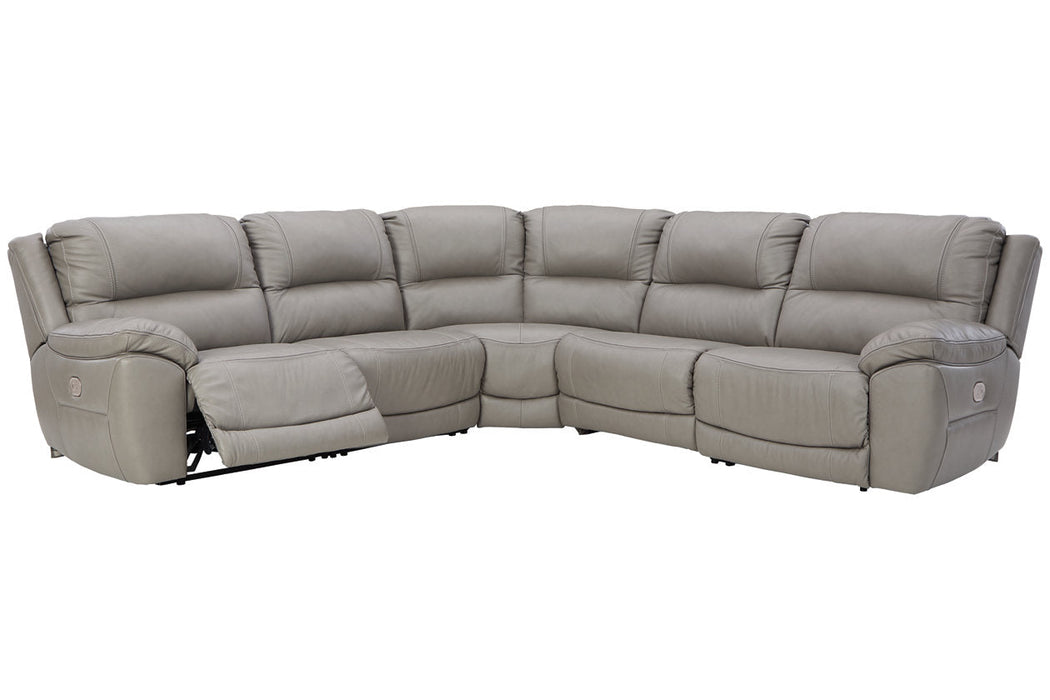 Dunleith Gray 5-Piece Power Reclining Sectional - SET | U7160546(2) | U7160558 | U7160562 | U7160577 - Vega Furniture