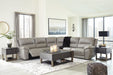 Dunleith Gray 5-Piece Power Reclining Sectional - SET | U7160546(2) | U7160558 | U7160562 | U7160577 - Vega Furniture