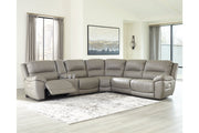 Dunleith Gray 6-Piece Power Reclining Sectional - SET | U7160531 | U7160546 | U7160557 | U7160558 | U7160562 | U7160577 - Vega Furniture