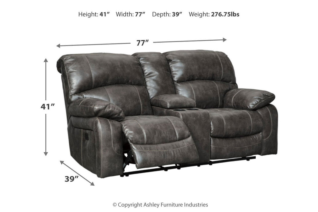 Dunwell Steel Power Reclining Loveseat with Console - 5160118 - Vega Furniture