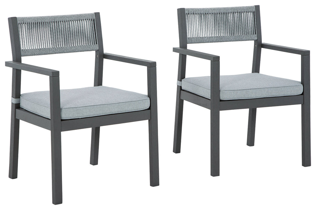 Eden Town Gray/Light Gray Arm Chair with Cushion, Set of 2 - P358-601A - Vega Furniture