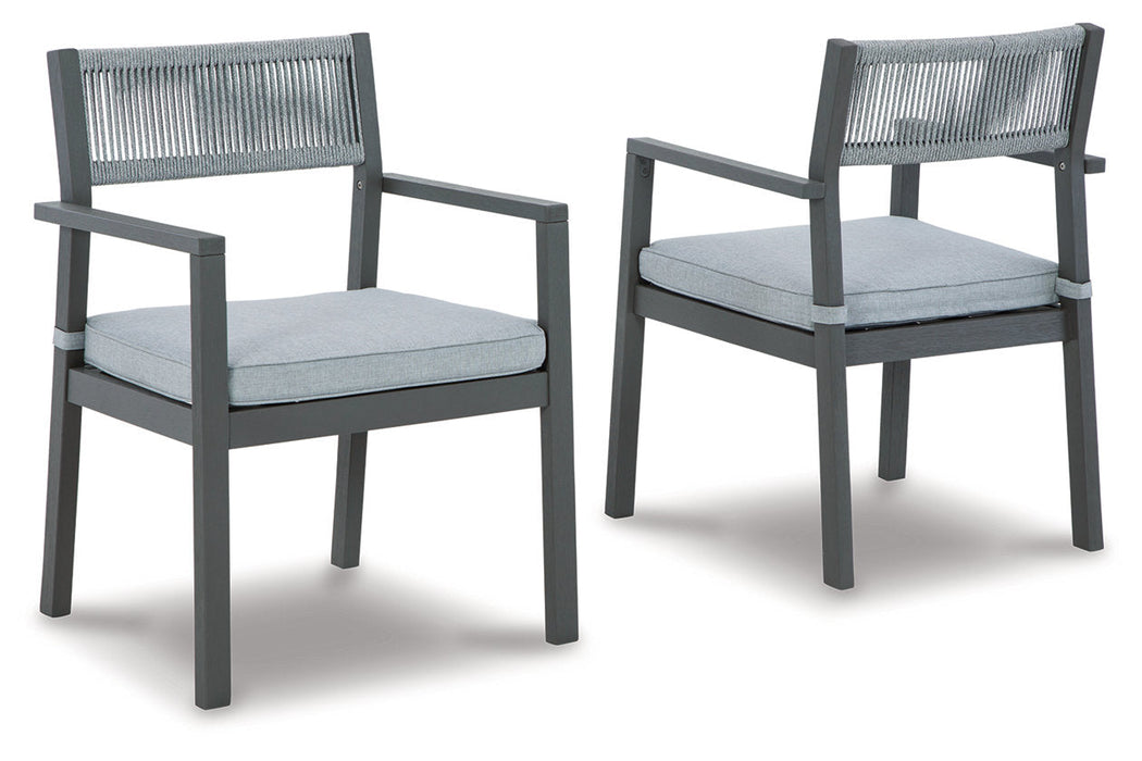 Eden Town Gray/Light Gray Arm Chair with Cushion, Set of 2 - P358-601A - Vega Furniture