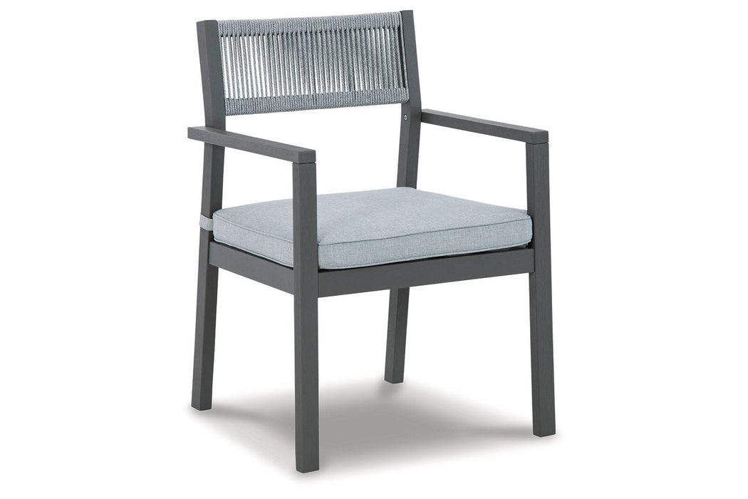 Eden Town Gray/Light Gray Arm Chair with Cushion, Set of 2 - P358-601A - Vega Furniture