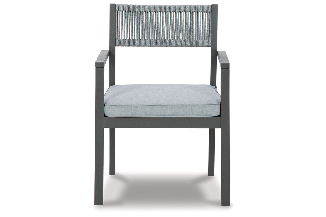 Eden Town Gray/Light Gray Arm Chair with Cushion, Set of 2 - P358-601A - Vega Furniture