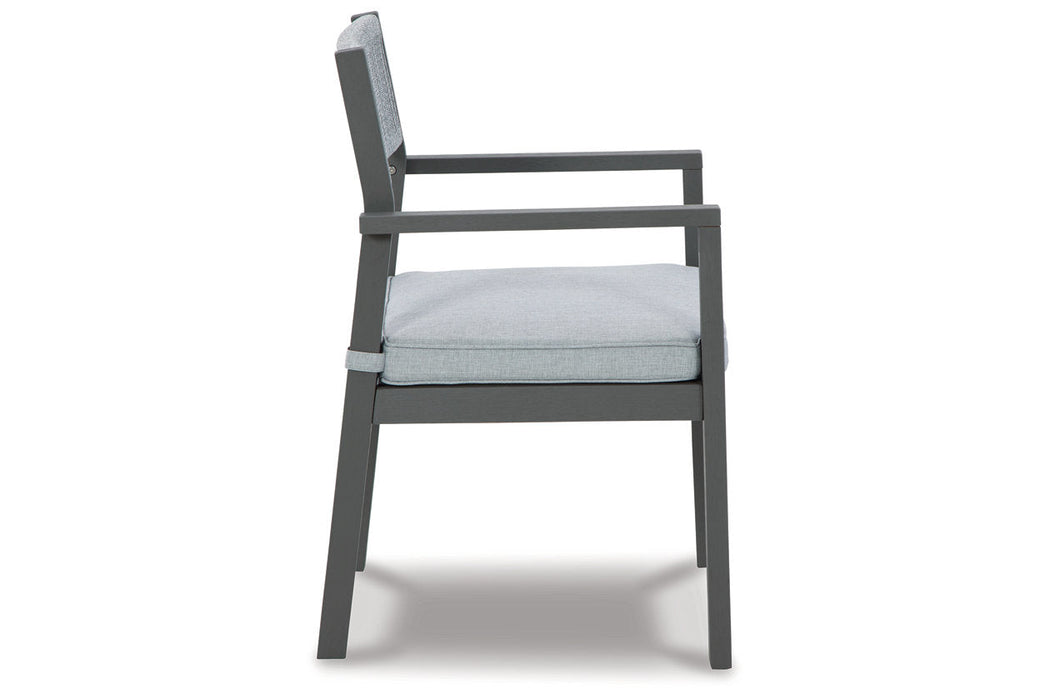 Eden Town Gray/Light Gray Arm Chair with Cushion, Set of 2 - P358-601A - Vega Furniture