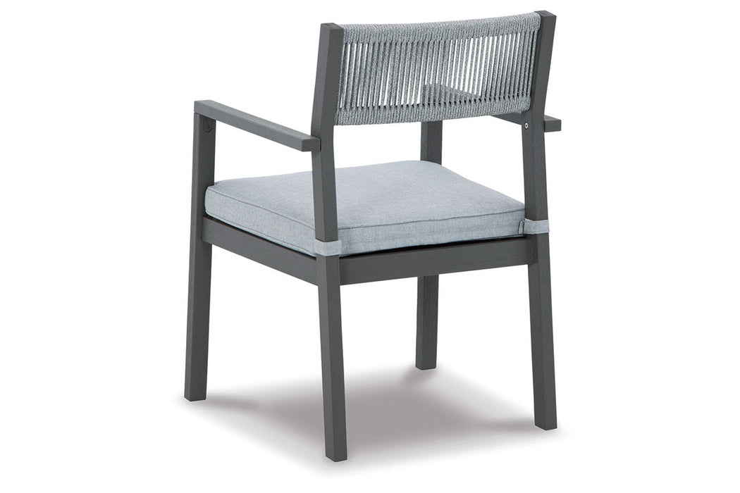 Eden Town Gray/Light Gray Arm Chair with Cushion, Set of 2 - P358-601A - Vega Furniture