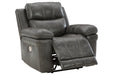 Edmar Charcoal Power Recliner - U6480613 - Vega Furniture