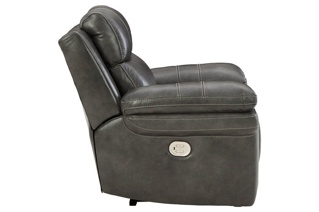 Edmar Charcoal Power Recliner - U6480613 - Vega Furniture