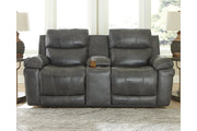 Edmar Charcoal Power Reclining Loveseat with Console - U6480618 - Vega Furniture