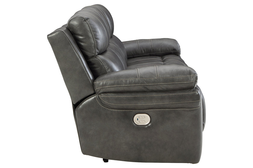 Edmar Charcoal Power Reclining Sofa - U6480615 - Vega Furniture