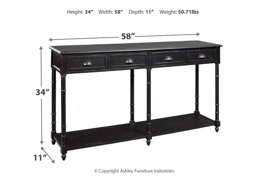 Eirdale Black Sofa/Console Table - A4000189 - Vega Furniture