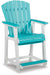 Eisely Turquoise/White Outdoor Counter Height Barstool, Set of 2 - P208-124 - Vega Furniture