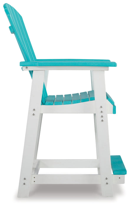 Eisely Turquoise/White Outdoor Counter Height Barstool, Set of 2 - P208-124 - Vega Furniture