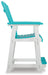 Eisely Turquoise/White Outdoor Counter Height Barstool, Set of 2 - P208-124 - Vega Furniture