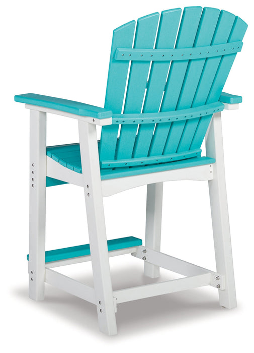 Eisely Turquoise/White Outdoor Counter Height Barstool, Set of 2 - P208-124 - Vega Furniture