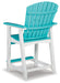 Eisely Turquoise/White Outdoor Counter Height Barstool, Set of 2 - P208-124 - Vega Furniture