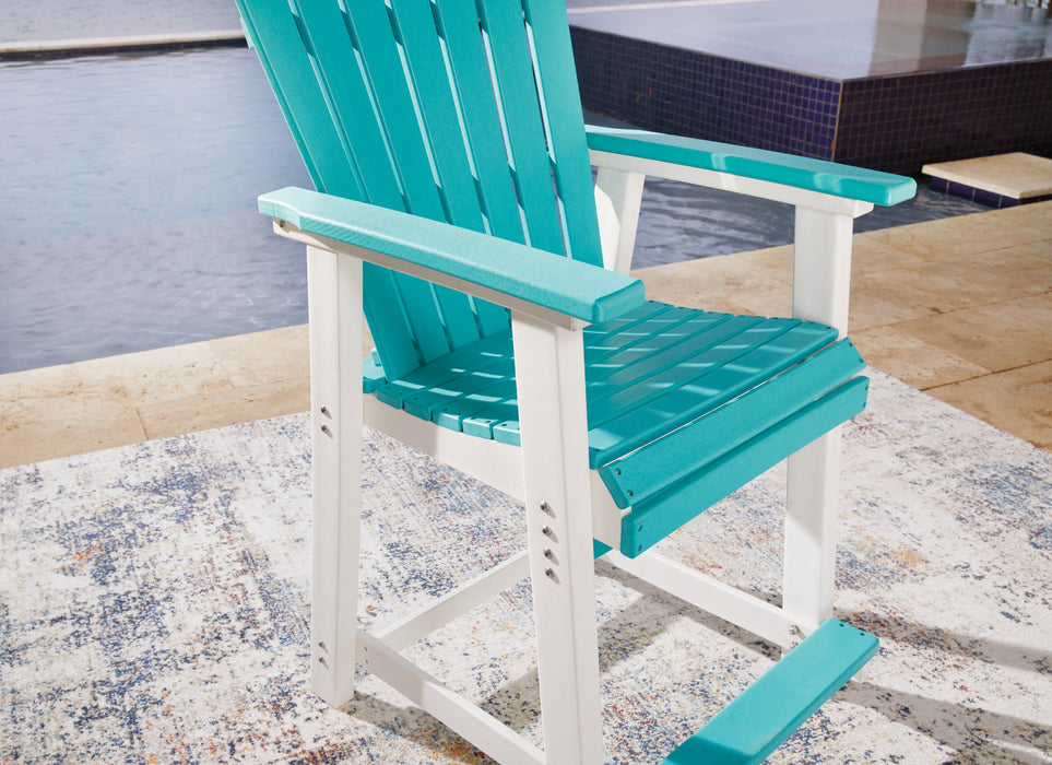 Eisely Turquoise/White Outdoor Counter Height Barstool, Set of 2 - P208-124 - Vega Furniture