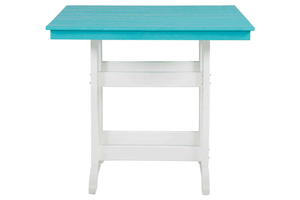 Eisely Turquoise/White Outdoor Counter Height Dining Table - P208-632 - Vega Furniture