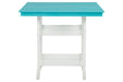 Eisely Turquoise/White Outdoor Counter Height Dining Table - P208-632 - Vega Furniture