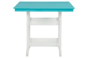 Eisely Turquoise/White Outdoor Counter Height Dining Table - P208-632 - Vega Furniture