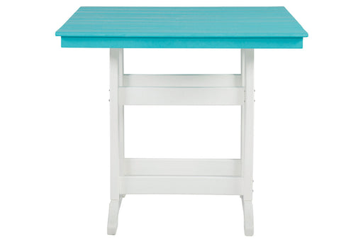 Eisely Turquoise/White Outdoor Counter Height Dining Table - P208-632 - Vega Furniture