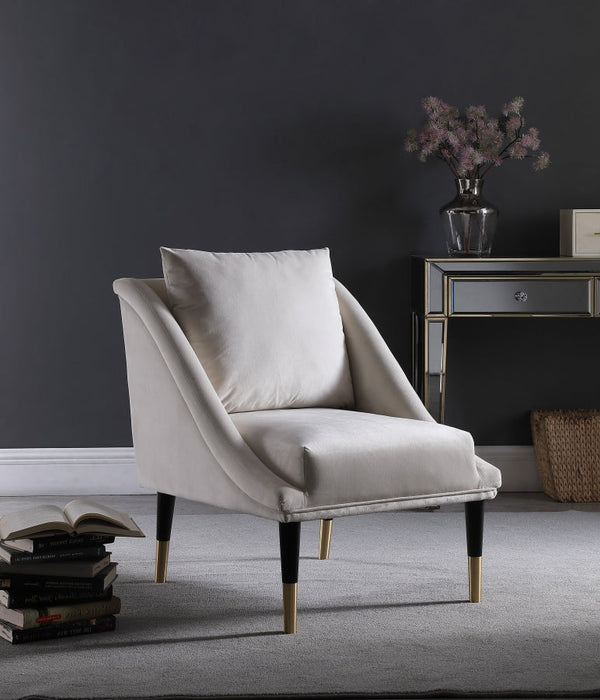 Elegante Cream Velvet Chair - 517Cream-C - Vega Furniture