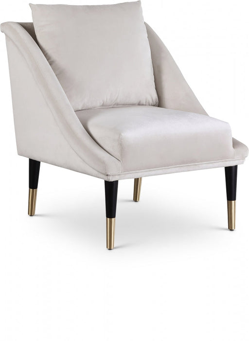 Elegante Cream Velvet Chair - 517Cream-C - Vega Furniture