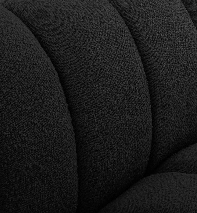 Elijah Black Boucle Fabric Chair - 644Black-C - Vega Furniture