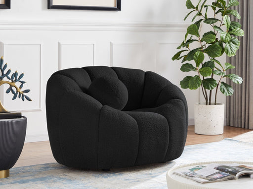 Elijah Black Boucle Fabric Chair - 644Black-C - Vega Furniture