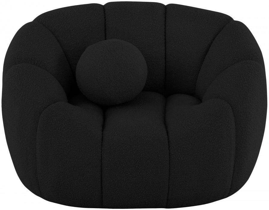 Elijah Black Boucle Fabric Chair - 644Black-C - Vega Furniture