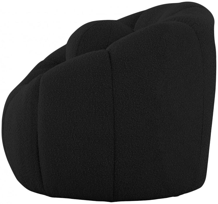 Elijah Black Boucle Fabric Chair - 644Black-C - Vega Furniture