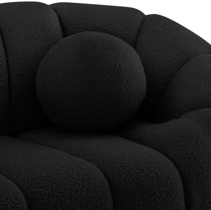 Elijah Black Boucle Fabric Chair - 644Black-C - Vega Furniture